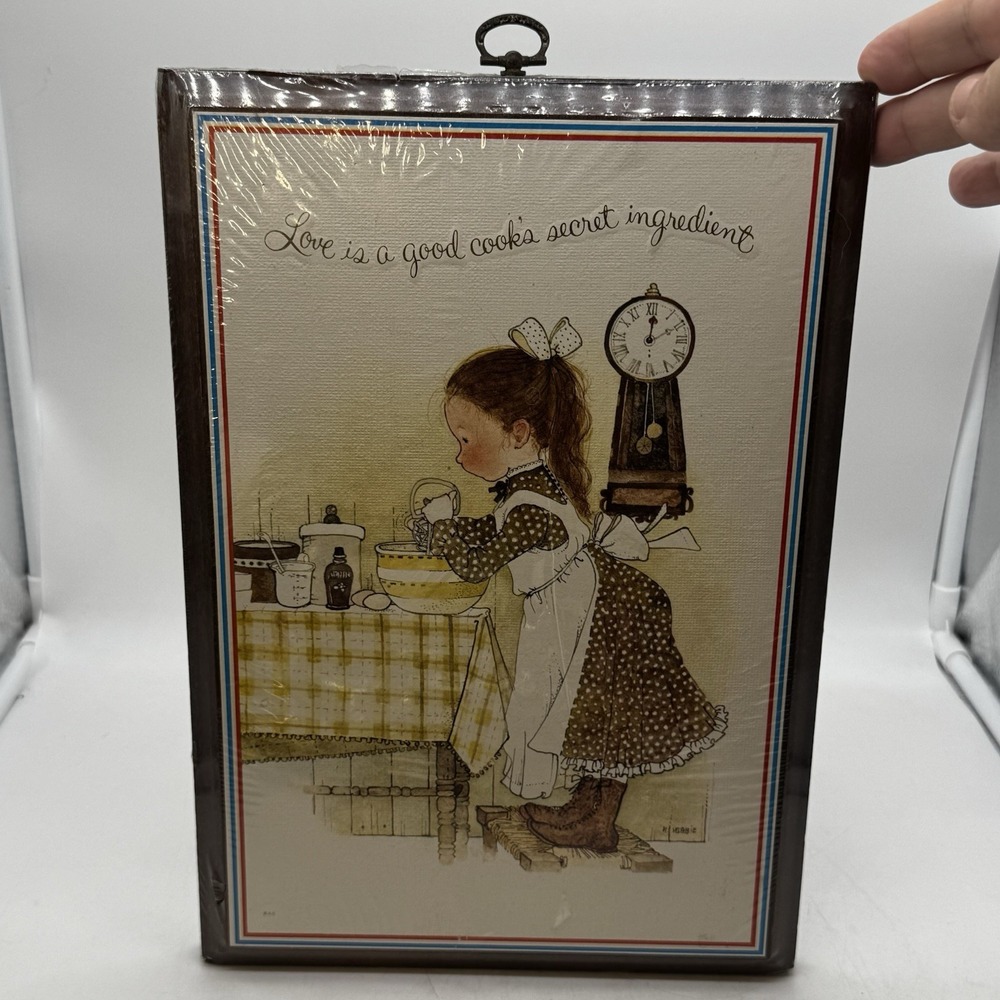 Holly Hobbie Wall Plaque Good Cook Kitchen Wooden 13x9" Factory Sealed 1972 MCM